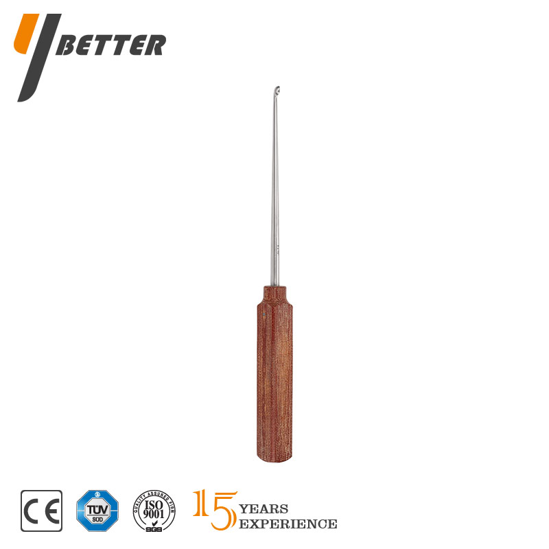 木柄骨刮匙（彎）